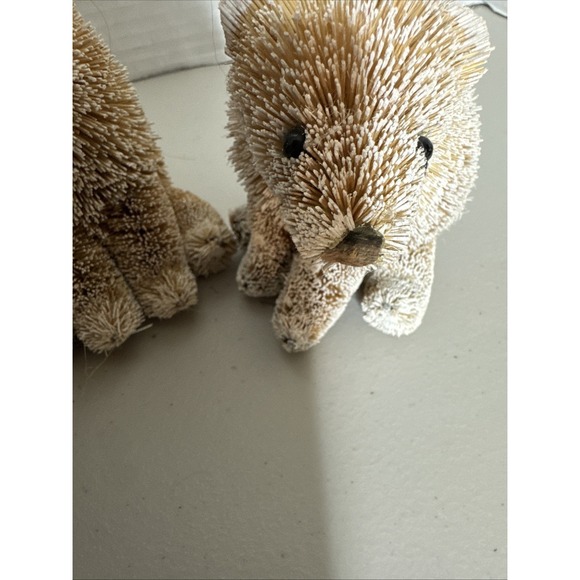 Bottlebrush Polar Bear Ornament Decor Set Of 3 Wood Noses - Picture 4 of 7